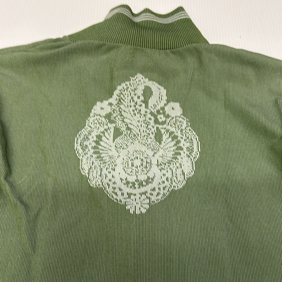 Vintage Athleta Partial Zip Green and White Yoga Top  - size Small - Picture 7 of 11